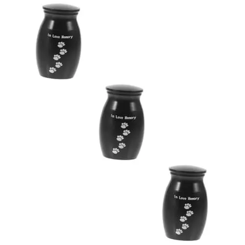 Produktbild: HANABASS 3stücke Alloy Pet Urn Für Katzen Kleine Tierurne Aufbewahrung Von Tierasche Andenken Für Verstorbene Haustiere Leicht Und Für Zuhause