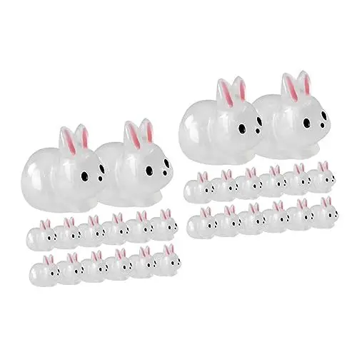 Produktbild: HANABASS 40 STK Mikro-Landschaftskaninchen Osterhasenfigur Mikrospielzeug Mikro-Landschaftsdekoration hasenfiguren kaninchengarten Hasenförmige Dekorationen Desktop-Kaninchen-Statuen Harz