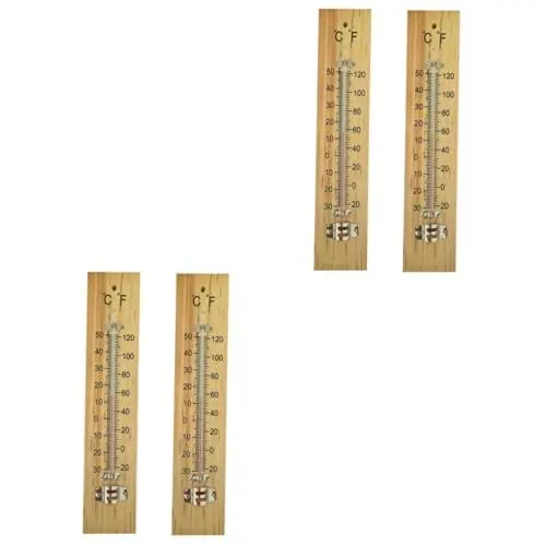 Produktbild: HANABASS 4 Stück Innenthermometer zum Aufhängen Küchenthermometersonde Außenthermometer Haushaltsthermometer draussen raumthermometer innen vertikales Thermometer Wandthermometer
