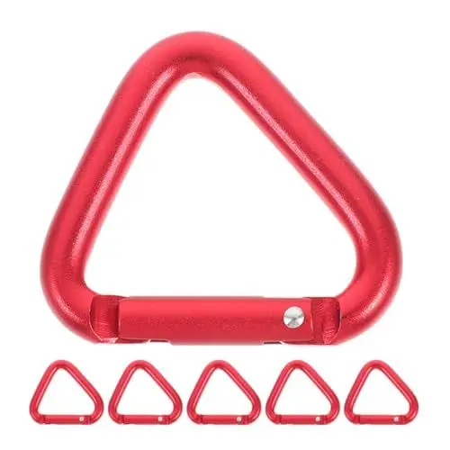 Produktbild: HANABASS 6 Stück Kletterschnallen Kletterkarabiner Dreieckige Hängeschnallen Verriegelbare Kletterkarabiner