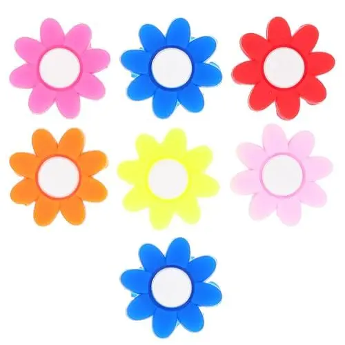 Produktbild: HANABASS 7 Stück Tennisschläger Dämpfer aus Silikon - Blumen-Design, Mehrfarbig - Vibrationsdämpfer für Tennis & Badminton