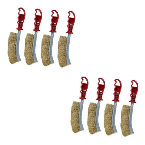 Produktbild: HANABASS 8 Stk Drahtbürste Grillbürste Grillzubehör für den Außenbereich Pizzaofenbürste grill bürste grill pinsel Reinigungsbürste grillrost Campinggrillbürste Campingzubehör Stahldraht