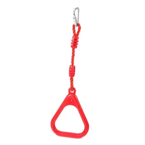 Produktbild: HANABASS Kletterseil Baumschaukeln für Kinder im Freien Outdoor-Zubehör Schaukel im Freien für Kinder Klettergerüst Schaukelring Gymnastics Rings turngeräte Turnring Kletterring Plastik rot