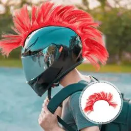 Produktbild: HANABASS Motorradhelmdekoration, Helmhahnenkamm Klebeband, Irokesen-Helm Motorradhelmverzierung, Motorradhelm Perücke, Ornament Helmdekorationen Für Radfahren und Skifahren