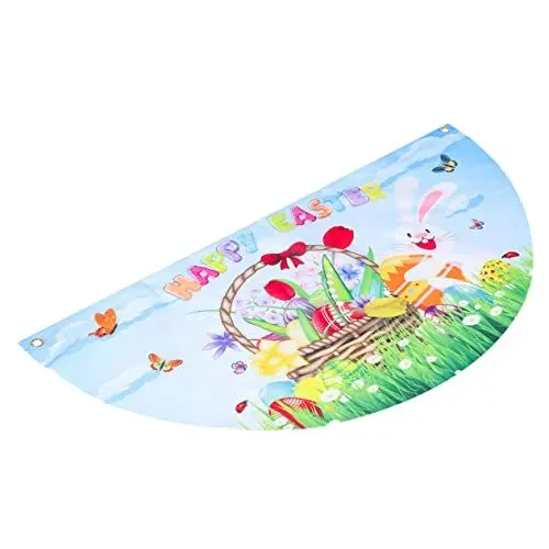 Produktbild: HANABASS Ostern Gartenbanner Ostern Fächerflagge Ostern Zaundekoration Fröhliches Osterbanner Ostern Außendekoration Gartenfächerbanner Fröhliche Ostern Gartenflagge Osterornament