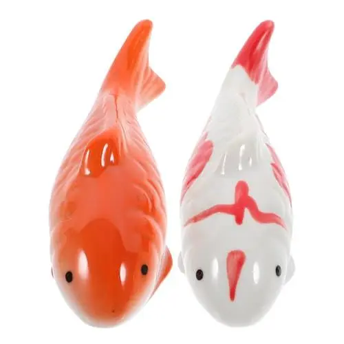 Produktbild: HANABASS 2 Stück Schwimmender Fisch Aus Keramik Schwimmende Fische Spielzeug, Koi Deko Figuren, Schwimmende Fischornamente für Aquarium Fischfiguren Für Künstliche Teich Deko Teichbrunnen Feengarten