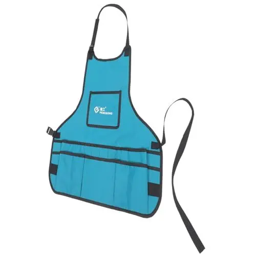 Produktbild: HANABASS gärtnerschürze Blaue Schürze -Künstler-Schürze verstellbare Werkzeugschürze grillschürze für männer Grillschürzen für Männer Arbeiterschürze Kunst Rindslederschürze schwer