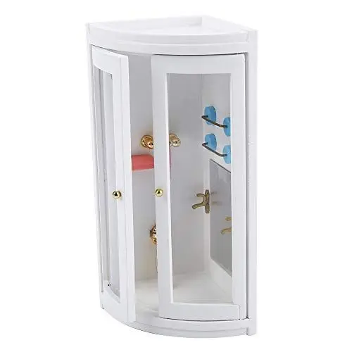 Produktbild: Handgefertigtes Miniatur-Duschbad-Badezimmer-Set aus Holz Im Maßstab 1:12 für Puppenhaus, Möbel-Landschaftszubehör