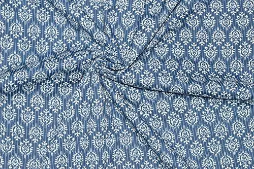 Produktbild: Handgemachte reine Stoff Meter Jaipuri Hand Block Print Stoff indischen Kleid Material Stoff 5 Meter Stoff Meter zum Nähen indischer Stoff Meterware