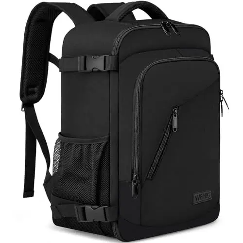 Produktbild: Handgepäck Rucksack 40x20x25 für Ryanair Klein Reiserucksack für Flugzeug Unter Sitzplatz Tasche Laptop Rucksack 14 Zoll mit USB Ladeanschluss für Herren Damen Schulrucksack Jungen Teenager,Schwarz
