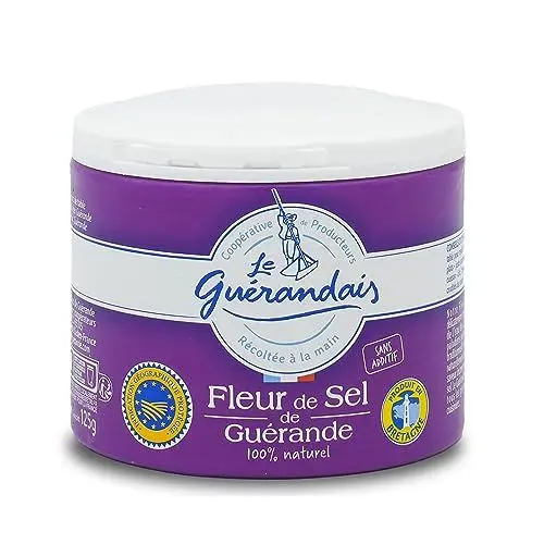 Produktbild: Handgeschöfptes Fleur de Sel, DE GUERANDE, 125g Dose, 2er Pack