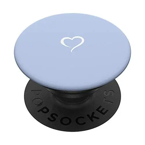 Produktbild: Handgezeichnetes Herz, minimalistische Liebe, Babyblau PopSockets Klebender PopGrip