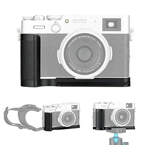Produktbild: Handgriff Kameragriff für Fujifilm Fuji X100V X100F | Verbessertes Handling | Arca Swiss schnellwechselplatte kompatibel mit Stativ | Akku direkt wechseln | Metall L-Platte