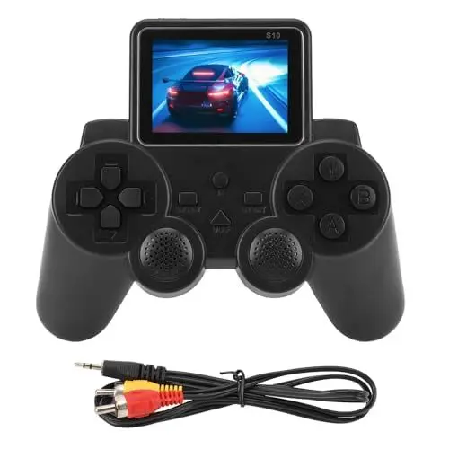 Produktbild: Handheld-Gamepad-Spielekonsole, Retro-Konsole mit 3-Zoll-Bildschirm und AV-Kabel für TV-Anschluss. Einzelspieler-Battle-Gaming-Maschine mit Mehreren Spielen
