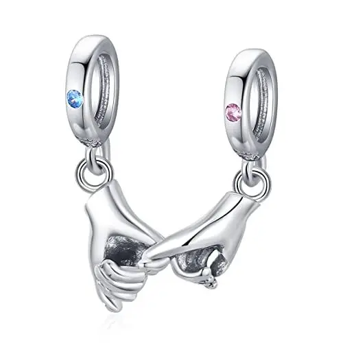 Produktbild: Hand-in-Hand Charm Anhänger,925 Sterling Silber Charm-Perle für Pandora Armband, Weihnachts schmuck für Damen