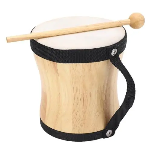 Produktbild: Handtrommel-Set, Schaffell-Top, Bongo-Percussion-Trommel für Auftritte, Partys, Musikfestivals (BLACK)