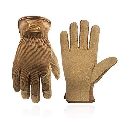 Produktbild: HANDLANDY Arbeitshandschuhe für Herren und Damen, Gartenhandschuhe aus Rindsleder, Sicherheitsarbeitshandschuhe, Geschicklichkeit und atmungsaktives Design (XL, Brown)
