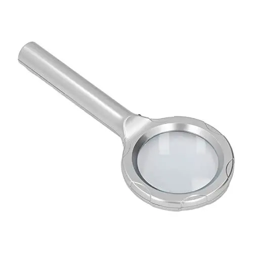 Produktbild: Handlupe 4X optisch beleuchtete Lupe mit 6 LED-Leuchten zum Lesen und Sammeln
