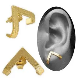 Produktbild: Handmade geschenk für sie Vergoldet 925 Sterling Silber Ohrstecker, Dreieck Ohrringe, minimalistische hypoallergene Ohrringe, moderne ungewöhnliche Ohrringe, Huggie Ohrringe
