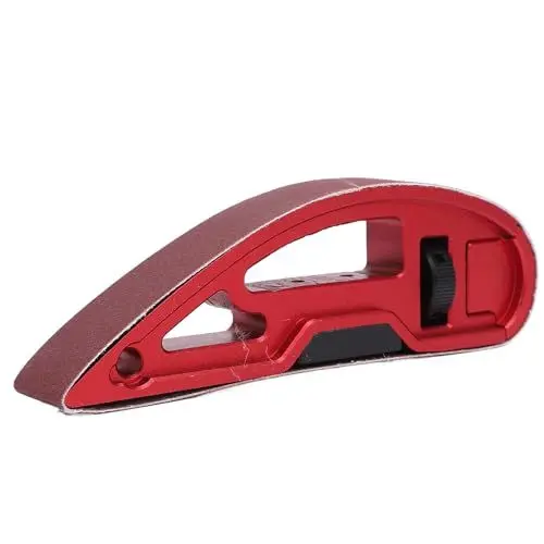 Produktbild: Handschleifer aus Aluminiumlegierung, Handschleifband, Manueller Schleifbandhalter mit 10-teiligem Schleifpapier-Set