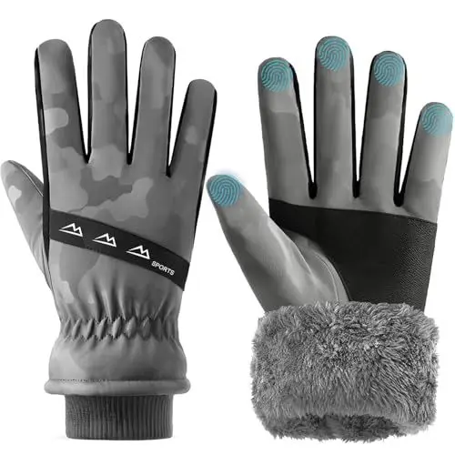 Produktbild: Handschuhe Herren Damen, Winter Warm Winterhandschuhe Touchscreen Handschuhe Verdicktes Fleece Winddicht Wasserdicht rutschfest Sporthandschuhe Skihandschuhe für Radfahren, Laufen, Skifahren, Wandern