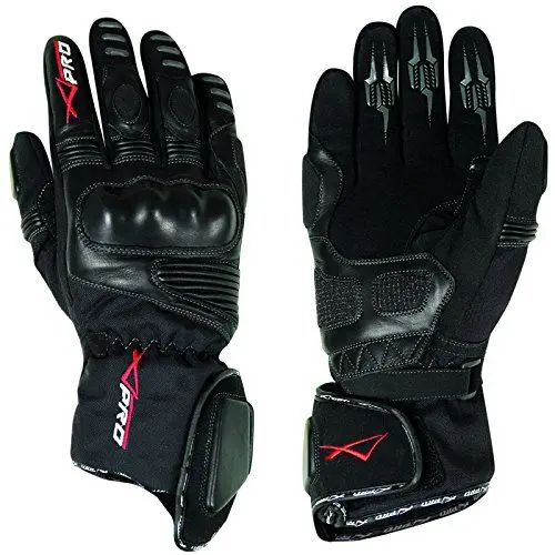 Produktbild: Handschuhe Leder Profi Textil Motorrad Wasserdicht Thermofutter Schwarz 3XL