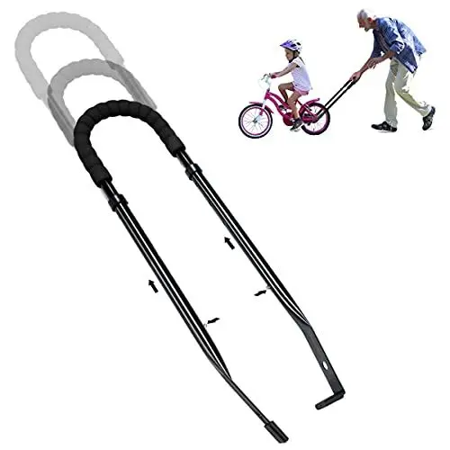Produktbild: HANDSONIC Fahrradstange für Kinderfahrrad, Kinderfahrrad Schiebe und Fahrrad Fahren Lernhilfe Schubstange Rutschfester Sicherheitsgriff Fahrradstange