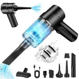 Produktbild: Handstaubsauger Kabellos Mini-Autostaubsauger, Staubsauger & Gebläse & Vakuumpumpe 3 in 1 120W Akku Handstaubsauger Multifunktionaler für Auto,Küche und Büro mit 2 Pack HEPA-Filterung 12000Pa Schwarz