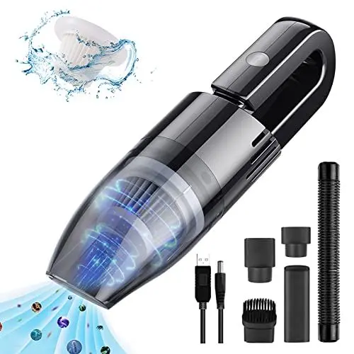 Produktbild: Handstaubsauger akku Auto, Autostaubsauger Kabelloser 9000 Pa, Akkustaubsauger mit 2000mAh Batterien, Nass-Trocken-Zyklon, Beutelloser Handsauger für Auto, Haushalt, Wohnwagen, Tierhaare