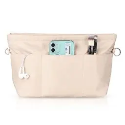 Produktbild: Handtaschen Organizer, Etercycle Taschenorganizer Nylon mit Schlüsselbund, Innentaschen Wasserdicht für Handtaschen Organizer (Beige, Mittel)