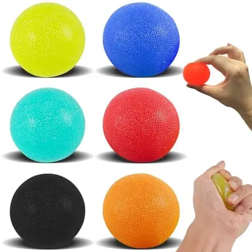 Produktbild: Handtrainer Ball 6 Stück Knetball für Hände Therapie Hand Therapie Bälle Stressball Griffbälle für Finger Training,Lindert Stress,Angstlinderung,Kräftigung von Hand