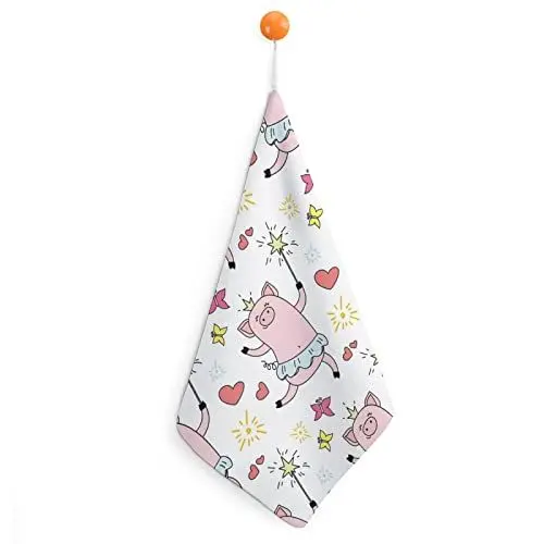 Produktbild: Handtuch Ballett Und Schwein Muster Handtücher Geschirrtuch Lanyard Design Für Badezimmer Küche Sport