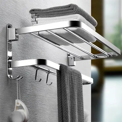 Produktbild: Handtuchhalter Ohne Bohren, Handtuchhalter Silber, Handtuchhalter Bad, Handtuchhalter Wand Badezimmer Zubehör Set, Handtuchhalter für Bad and Küche Handtuchstange Ohne Bohren