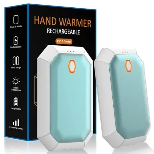 Produktbild: Handwärmer Wiederaufladbar,2er 4000mAh Elektrischer Tragbarer Taschenheizer, Ideal für Outdoor-Sport,Camping, Jagd, Golf, Die besten Winter Geschenke für Frauen,Mann, Familien-Pink