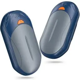 Produktbild: Handwärmer Wiederaufladbar 2er 3000 mAh USB Elektrische Tragbare Taschenwärmer 2 in 1 Handwärmer 20 Stunden Lang Anhaltende Hitze Wintergeschenke für Frauen,Männer,Familien,Indoor Outdoor-Dunkelblau