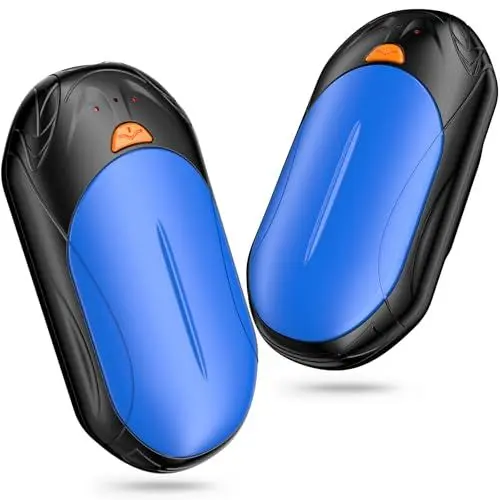 Produktbild: Handwärmer Wiederaufladbar Blau 2er 3000 mAh USB Elektrische Tragbare Taschenwärmer 2 in 1 Handwärmer 20 Stunden Lang Anhaltende Hitze Wintergeschenke für Frauen,Männer,Familien,Indoor Outdoor