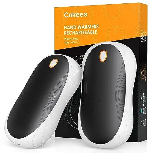 Produktbild: Handwärmer Elektrisch, Cnkeeo Split-Typ 2er-Pack Wiederaufladbar Tragbare Handwärmer, USB Taschenwärmer mit 3 Einstellbare Heizmodi, Geeignet für Outdoor-Sport, Schwarz-Weiß