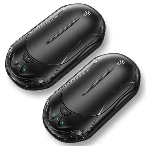 Produktbild: Handwärmer Wiederaufladbar Split 2 Pack,OUTJUT Handwärmer Elektrisch 6000mAh Tragbare Taschenwärmer 3 Heizmodi Schnelles Aufheizen Outdoor Sport Golf Camping im Winter