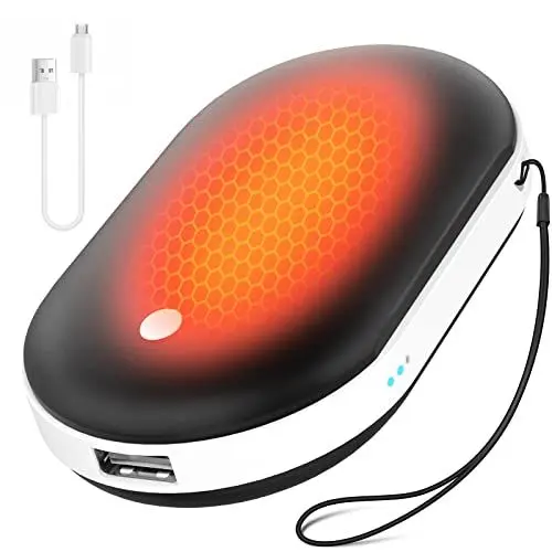 Produktbild: Handwärmer Wiederaufladbar Taschenwärmer Elektrisch USB: 5200mAh Handwärmer Powerbank - 3 Stufen Heizung Tragbare Heizung für Camping Outdoor-Sport Raynauds - Geschenke für Frauen Männer
