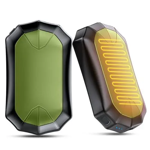 Produktbild: Handwärmer - 2 Pack Split-Magnetic 2 in 1 Handwärmer 14Hrs Elektrischer Handwärmer Wiederaufladbare Schnell-Ladung Tragbare Tasche Handwärmer, Grün