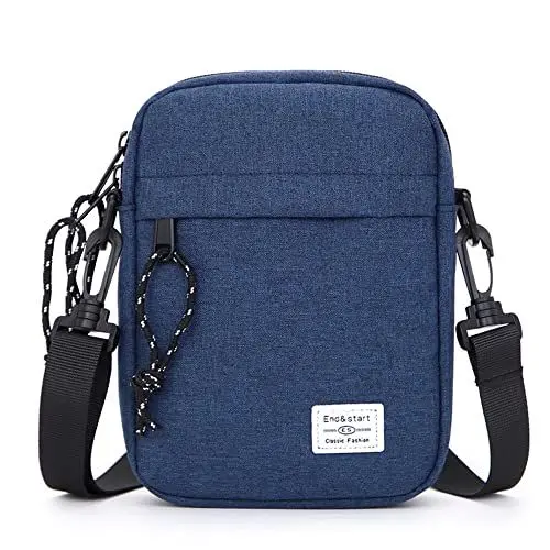 Produktbild: Handy Umhängetasche Herren Blau, Herrentasche zum Umhängen Klein, Handy Schultertasche Holster Satchel Seitentasche Handtasche Geldbörse Umhängetaschen Handytasche mit Schulterriemen Handy Brieftasche