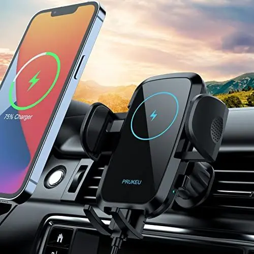 Produktbild: Handyhalterung Auto mit Ladefunktion 15W Qi Ladestation Auto Wireless Charger KFZ Halterung