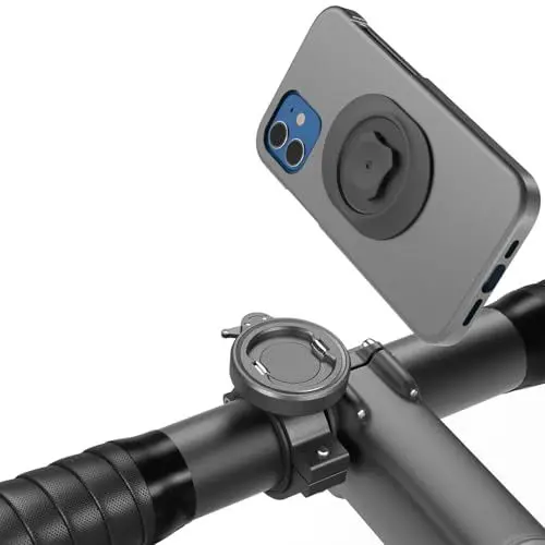 Produktbild: Handyhalterung Fahrrad, Handy Fahrradhalterung, Alu Handyhalter Fahrrad Mountainbike MTB Rennrad Scooter Vorbau, Schnelles Anbringen/Abnehmen Handy Halterung Fahrradlenker für Smartphone