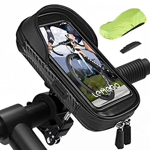 Produktbild: Handyhalterung Fahrrad Wasserdicht Handyhalter Motorrad 360°Drehbarem Fahrradhalterung Lenkertasche für 4.7-7 Zoll Smartphone mit Regenhaube Fahrradtasche Fahrradlenker Halter Tasche