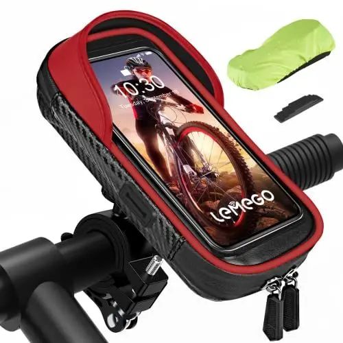 Produktbild: Handyhalterung Fahrrad Wasserdicht Handyhalter Motorrad Handy Halterung 360°Drehbarem Fahrradhalterung Lenkertasche für 4.7-7 Zoll Smartphone mit Regenhaube Fahrradtasche Fahrradlenker Halter Tasche