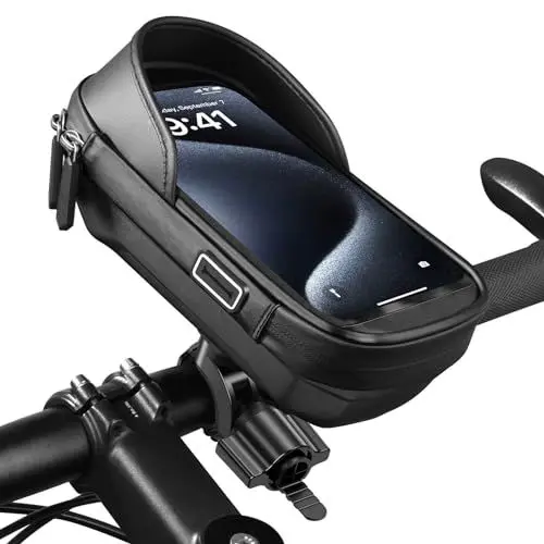 Produktbild: Handyhalterung fahrrad motorrad wasserdicht, handyhalter fahrrad lenkertasche zubehör fahrrad handyhalterung motorrad lenker handy halterung fahrradlenker fahrradtasche für 5,5 - 7 Zoll smartphone