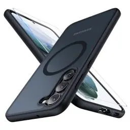 Produktbild: Handyhülle für Samsung Galaxy S21 5G Hülle Magnetisch mit Schutzfolie (Mit Magsafe) Handyhülle für Samsung Galaxy S21 Hülle Magnetische Anti-Fingerabdruck Matt Hart Case Cover für Samsung S21 5G Hülle