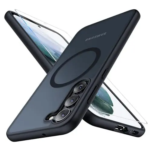 Produktbild: Handyhülle für Samsung Galaxy S21 5G Hülle Magnetisch mit Schutzfolie (Mit Magsafe) Handyhülle für Samsung Galaxy S21 Hülle Magnetische Anti-Fingerabdruck Matt Hart Case Cover für Samsung S21 5G Hülle