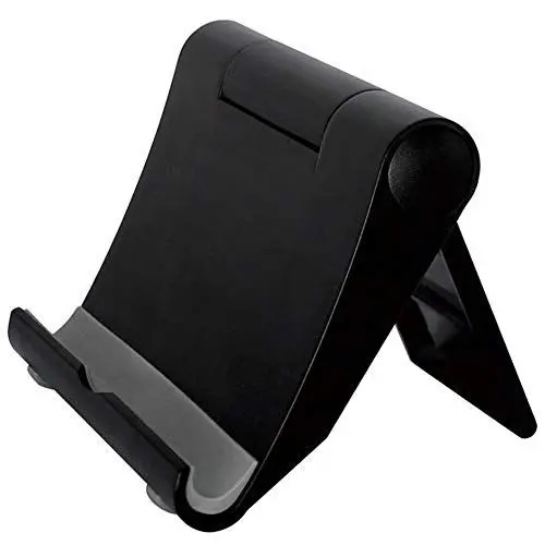 Produktbild: Handyständer Für Tisch Schwarz Universelle Smartphone Stand Handy Tischständer Handyhalter Büro Schreibtisch Klein Aufsteller Stander alle Mobile iPhone Galaxy oder Tablet Halterung