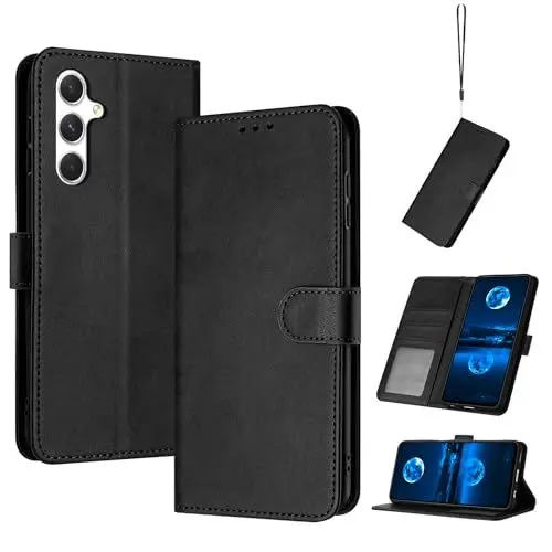 Produktbild: Handytasche kompatibel mit Samsung Galaxy A24 4G Hülle Leder,kompatibel mit Samsung SM-A245M/DSN Galaxy A24 4G / SM-A245F/DSN SM-A245M/N SM-A245N Hülle PU Flip-Telefonhülle Black
